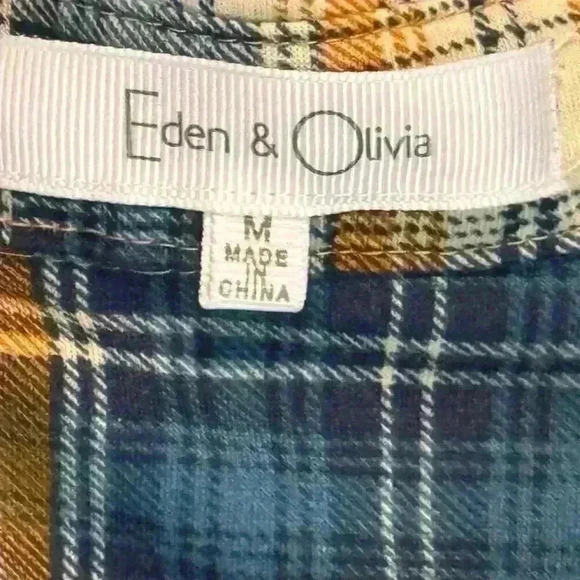 Eden & Olivia Women's Plaid Button-Up Shirt Size Medium Multicolor - Picture 4 of 7
